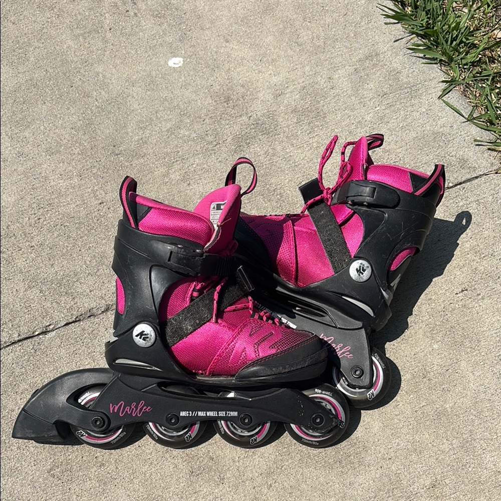 Pink and Black Inline Skates